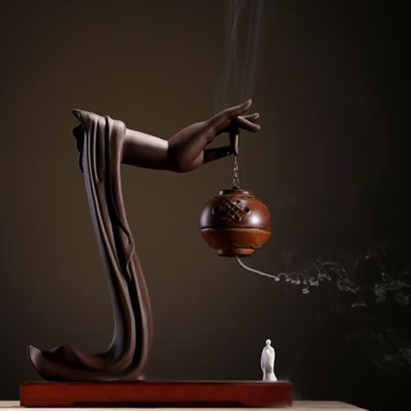 Tibetan Lotus Ceramic Incense Burner