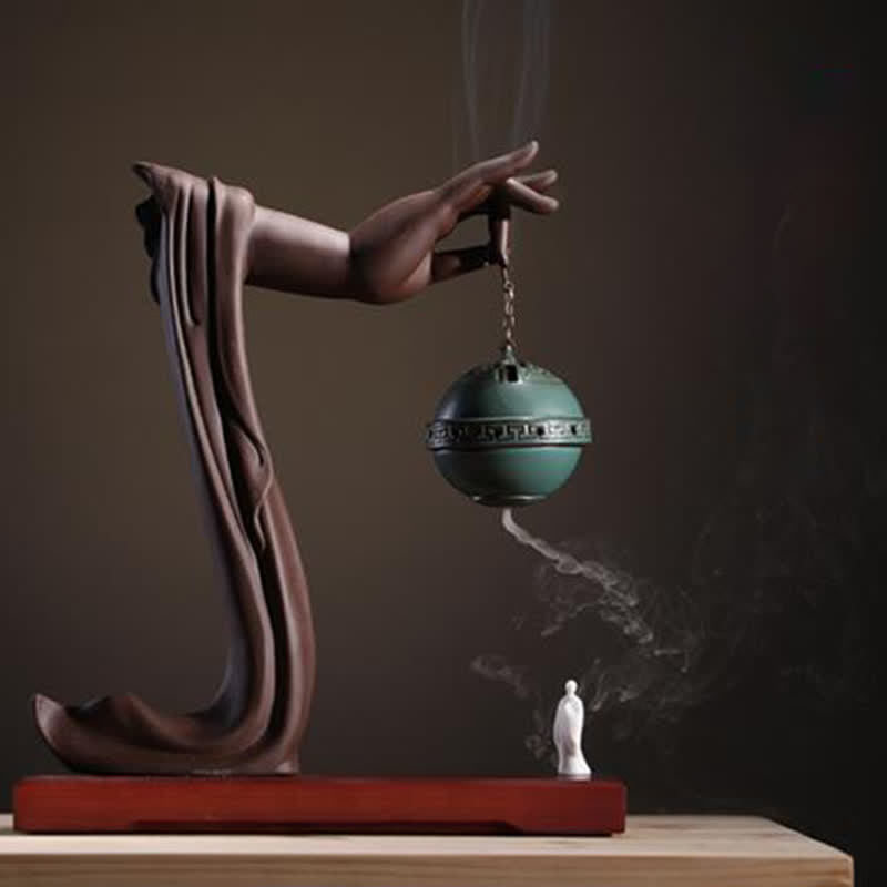 Tibetan Lotus Ceramic Incense Burner