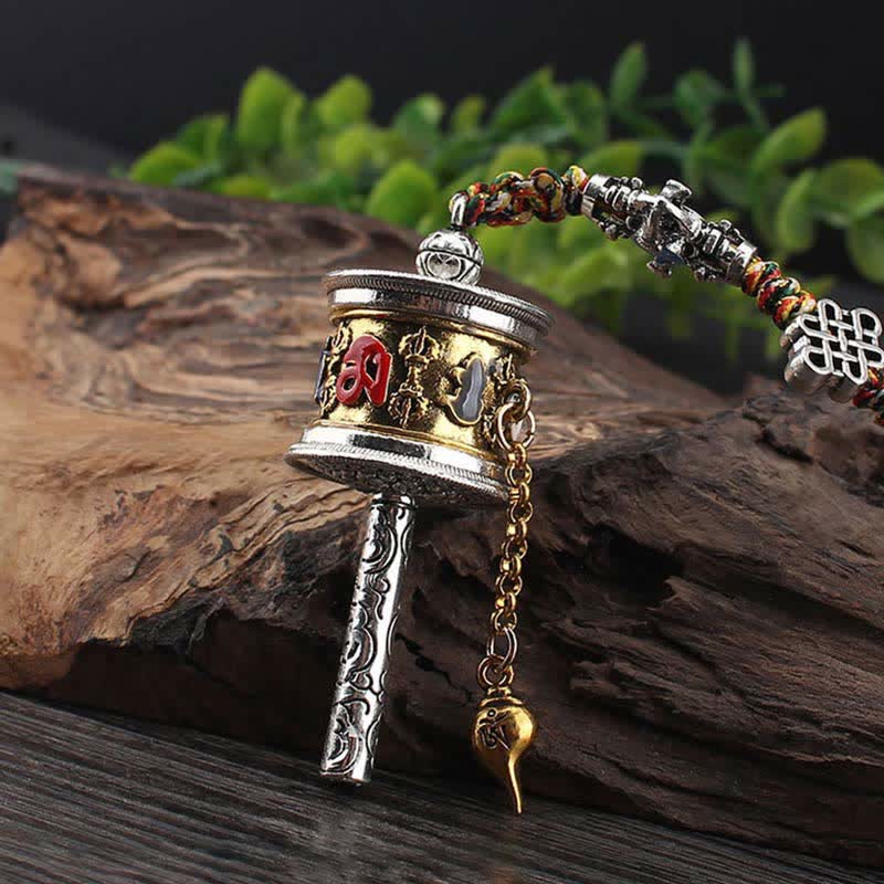 Tibetan Om Mani Padme Hum Prayer Wheel Meditation Decor