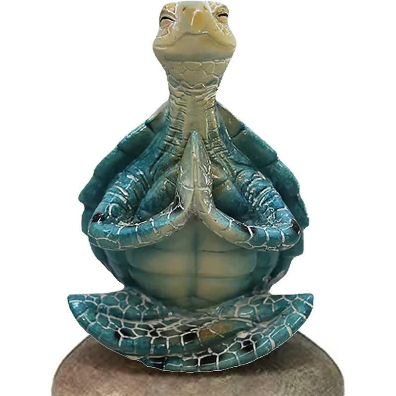Tibetan Yoga Meditating Turtle Resin Statue for Wisdom