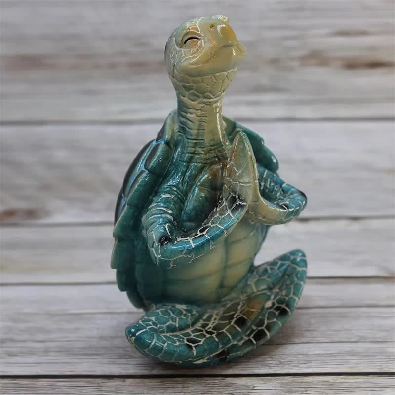 Tibetan Yoga Meditating Turtle Resin Statue for Wisdom