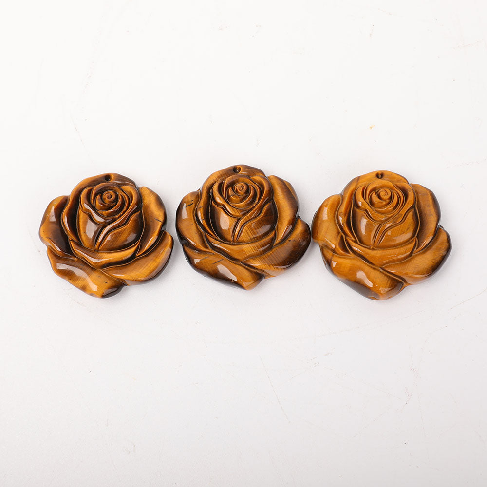 Tiger Eye 3cm Rose Carving Figurine for Meditation