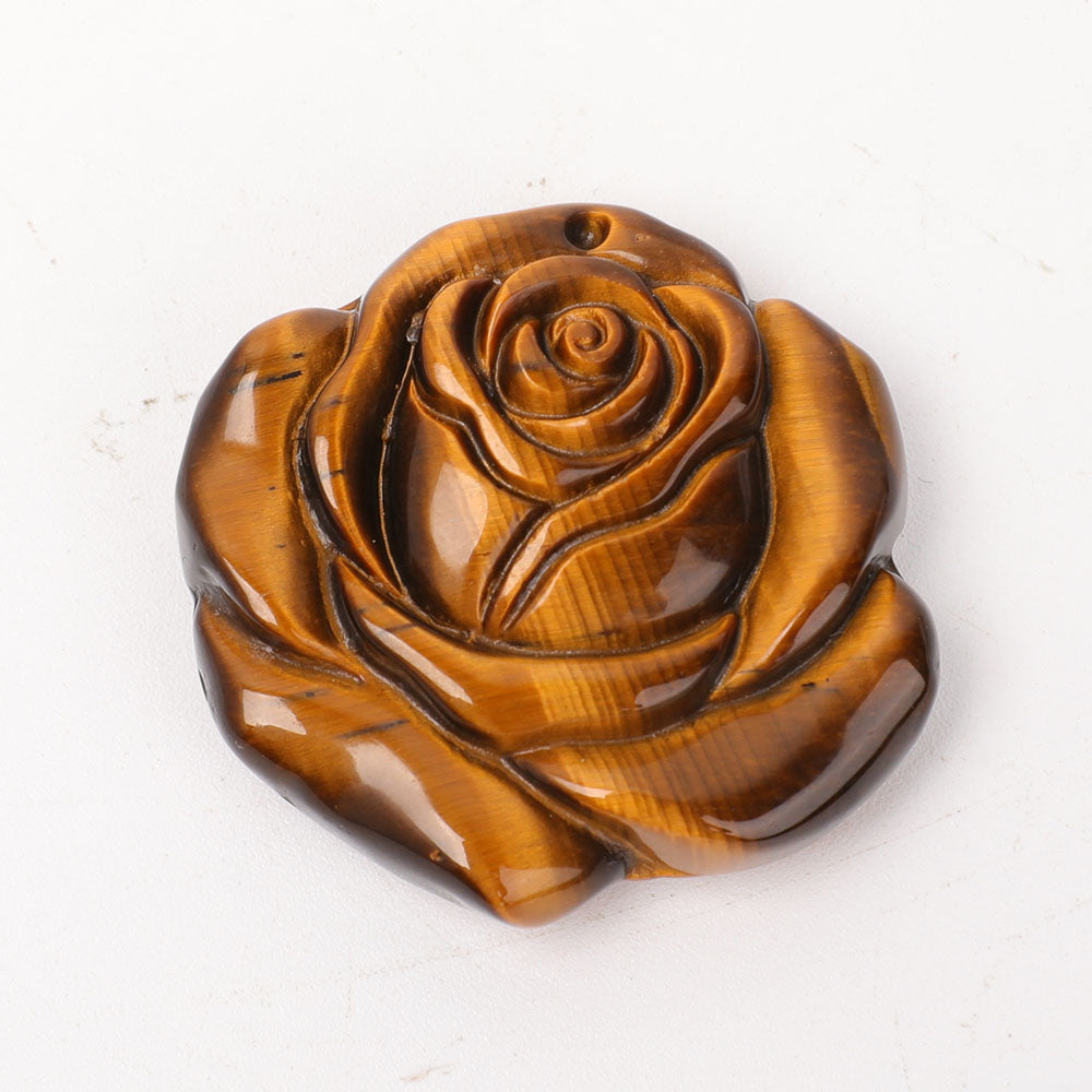 Tiger Eye 3cm Rose Carving Figurine for Meditation