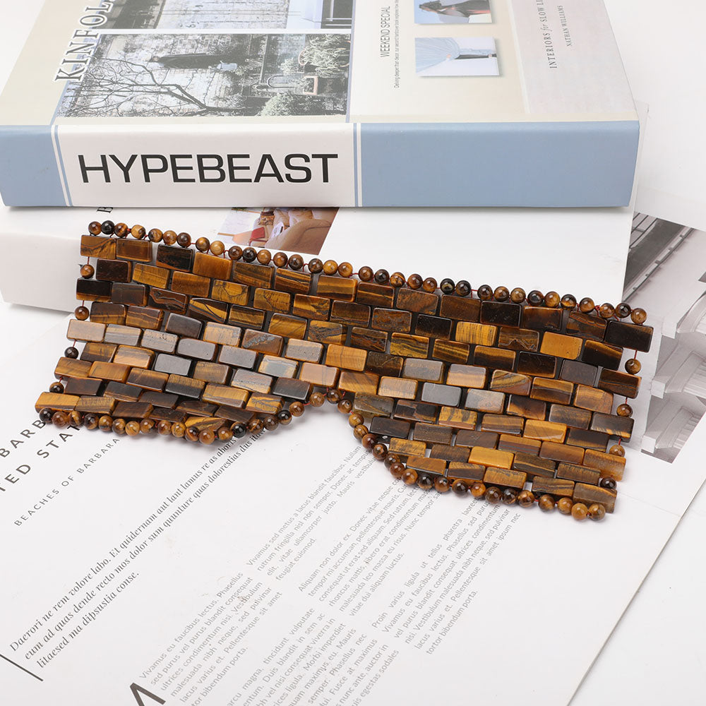 Tiger Eye Blindfold Spiritual Jewelry for Protection 23cm