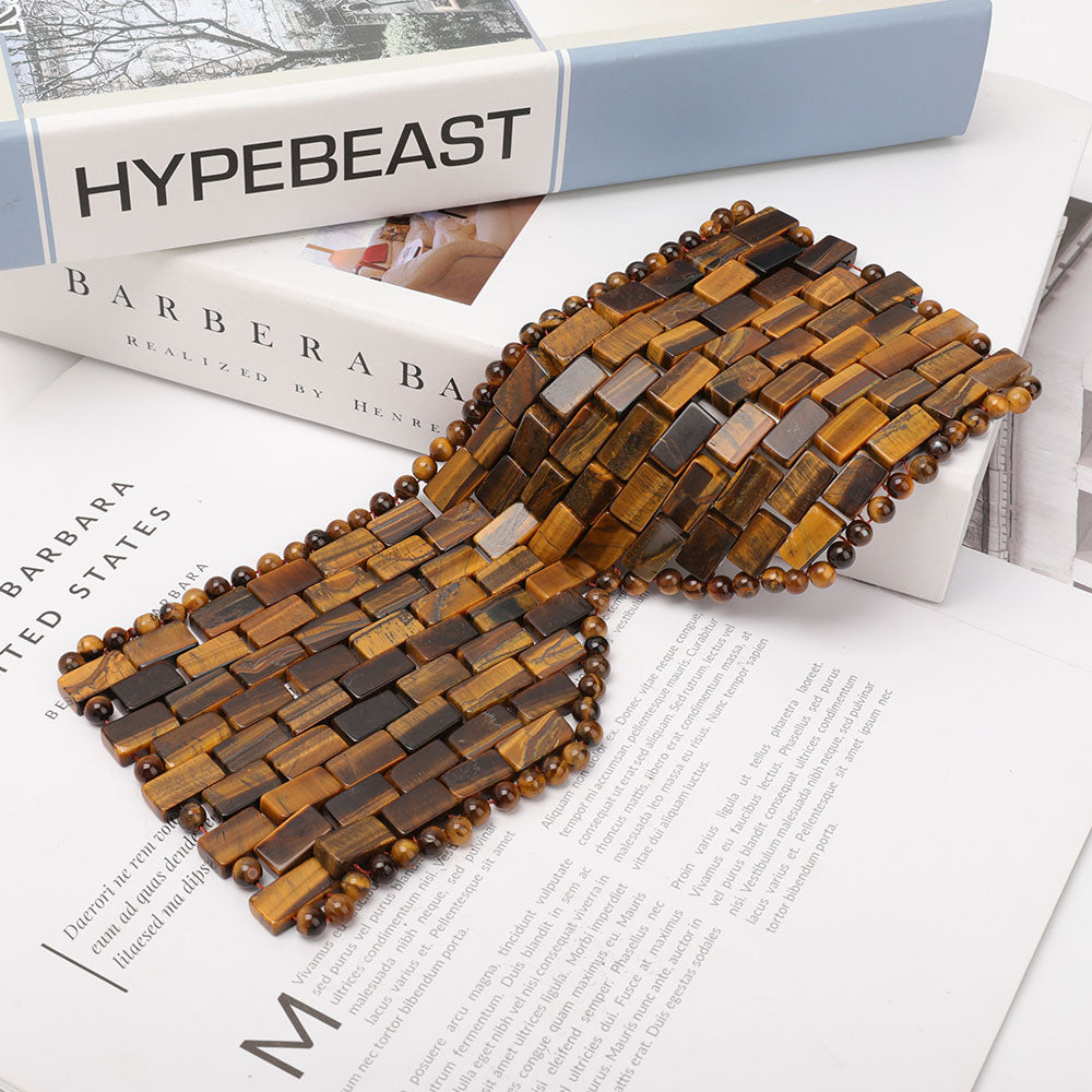 Tiger Eye Blindfold Spiritual Jewelry for Protection 23cm