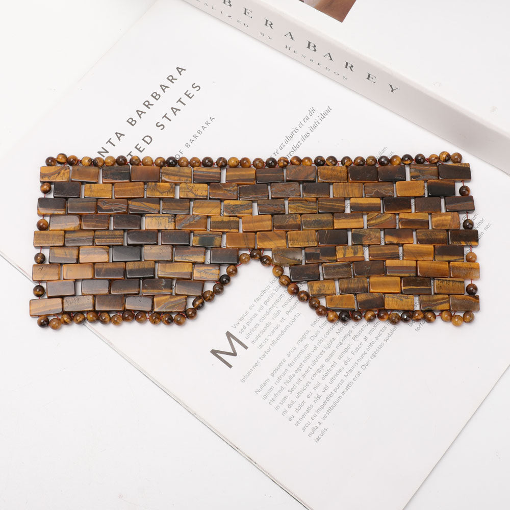 Tiger Eye Blindfold Spiritual Jewelry for Protection 23cm