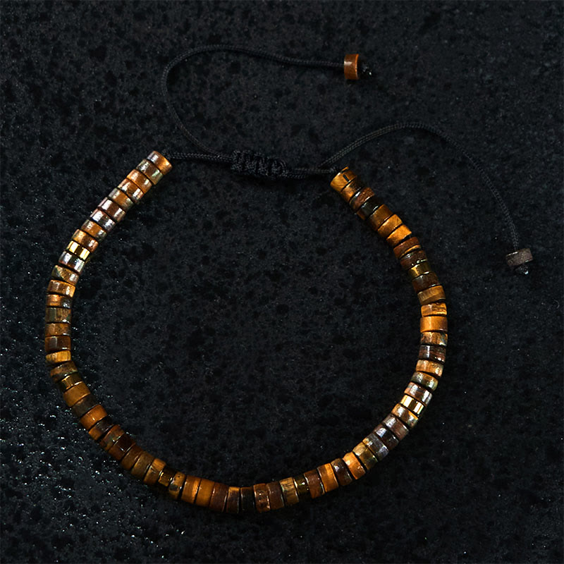 Tiger Eye Courage Bracelet with 4x2mm Spacer Beads Protection