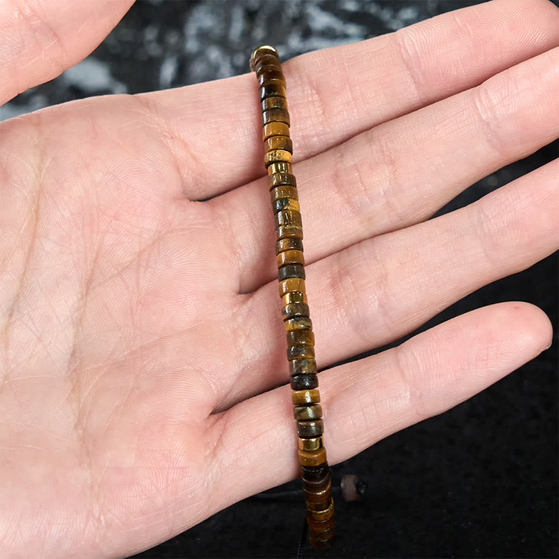 Tiger Eye Courage Bracelet with 4x2mm Spacer Beads Protection