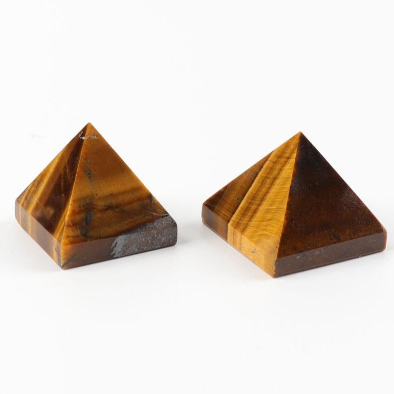 Tiger Eye Crystal Pyramid 1.25" Healing Energy Carving