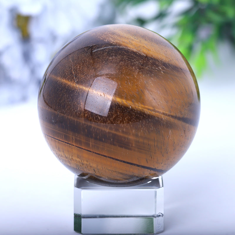 Tiger Eye Crystal Sphere 2-4 Inch Natural Healing Orb