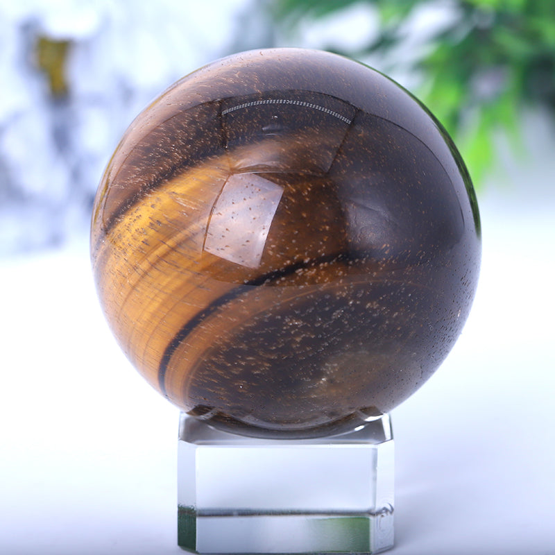 Tiger Eye Crystal Sphere 2-4 Inch Natural Healing Orb