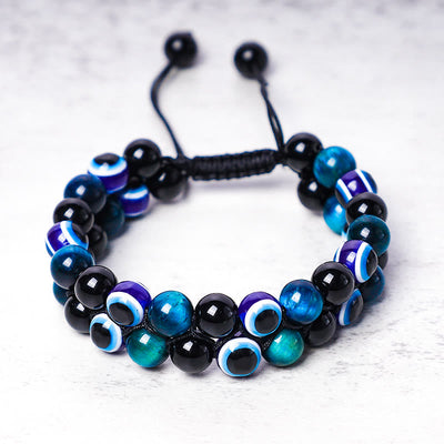 Tiger Eye Evil Eye Protection Bracelet 8mm Beads Classic