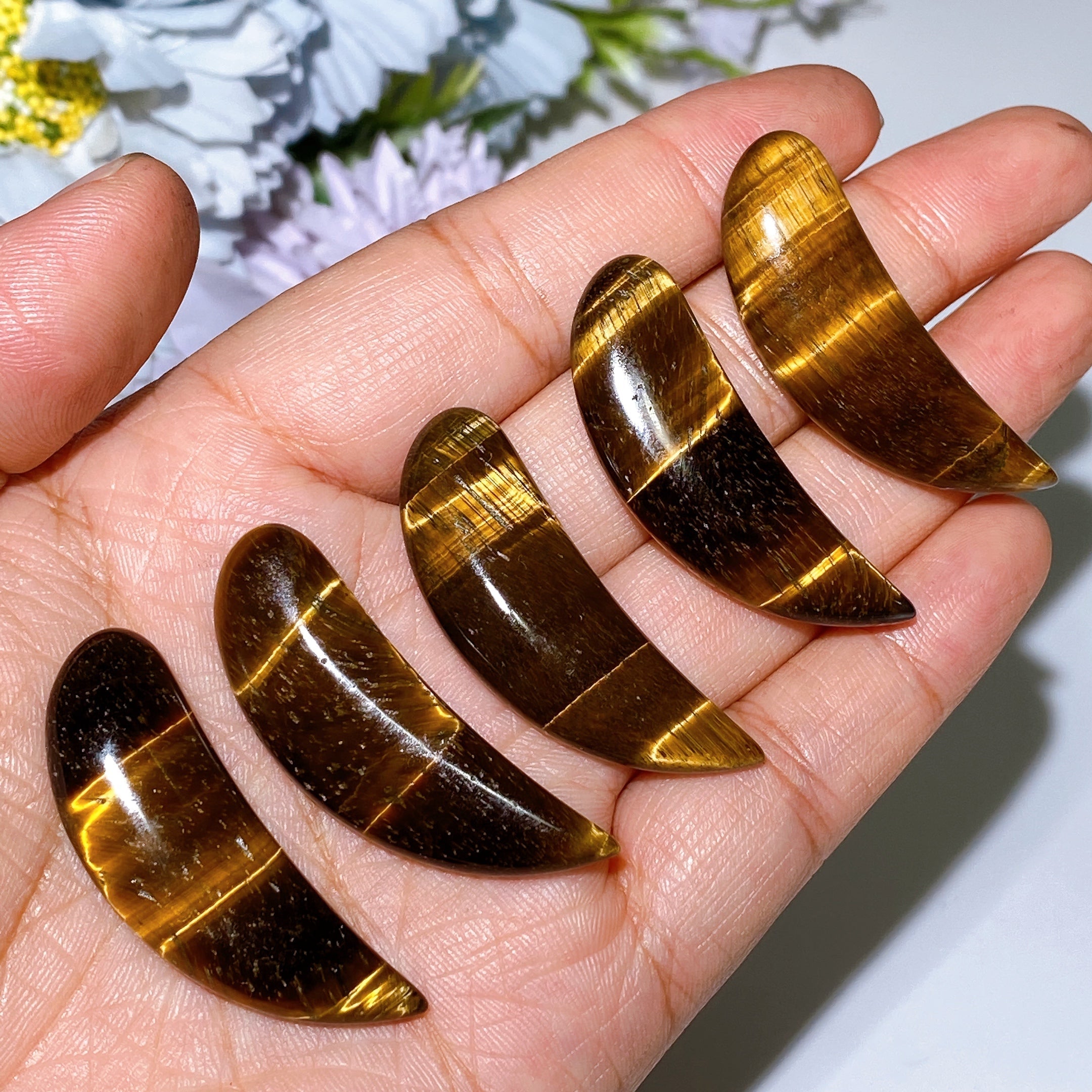 Tiger Eye Heart Cabochon Pendant 30-42mm Healing Crystal