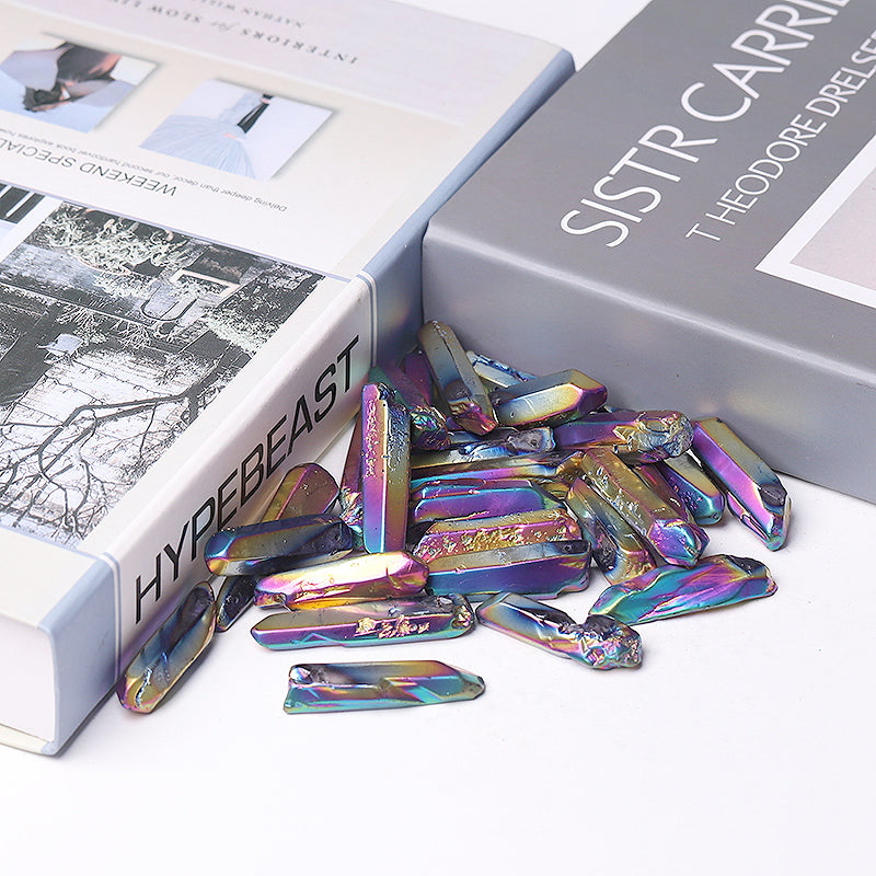 Titanium Aura Angel Crystal Points 1.2-1.7in Raw Quartz