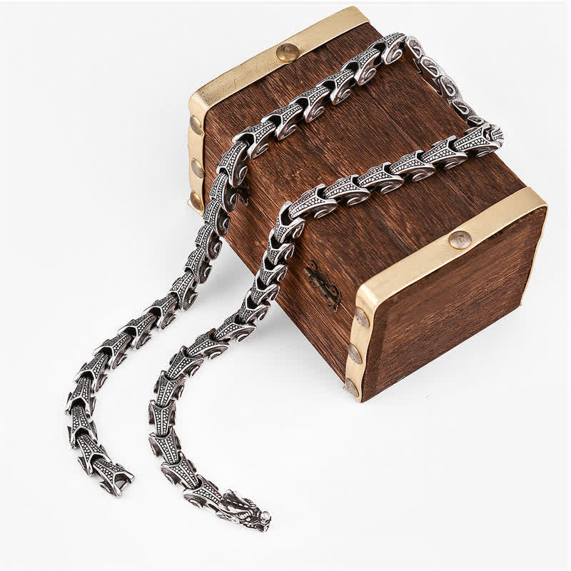 Titanium Steel Dragon Protection Necklace Pendant Bracelet