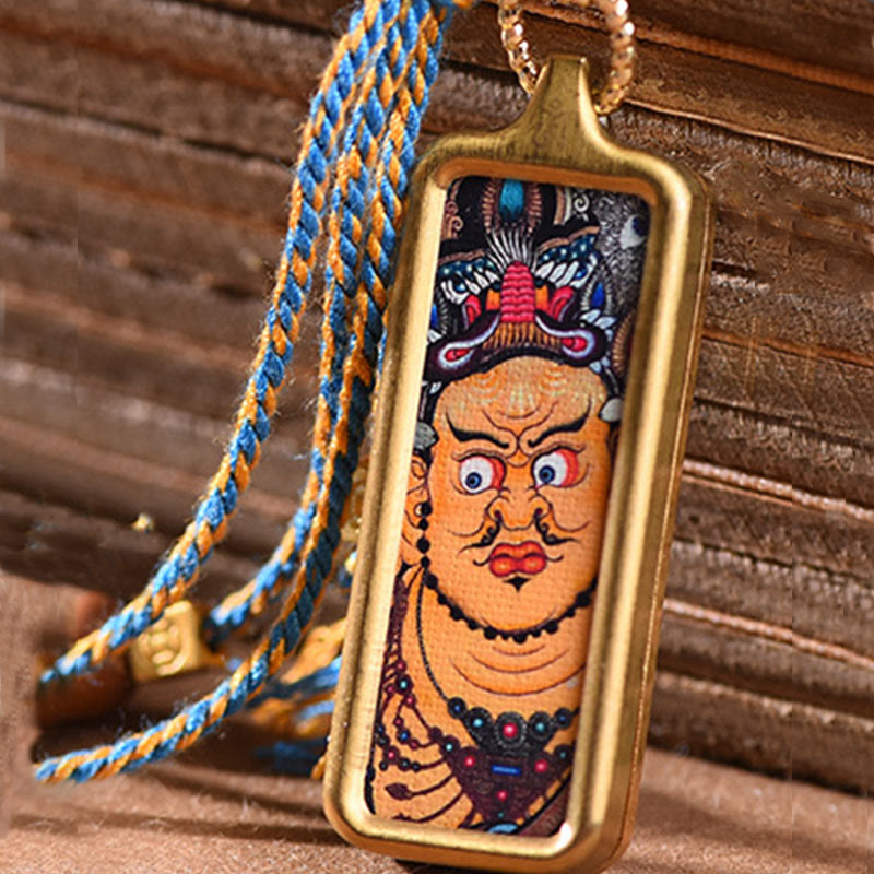 Titanium Steel Necklace with Five Gods of Wealth Pendant