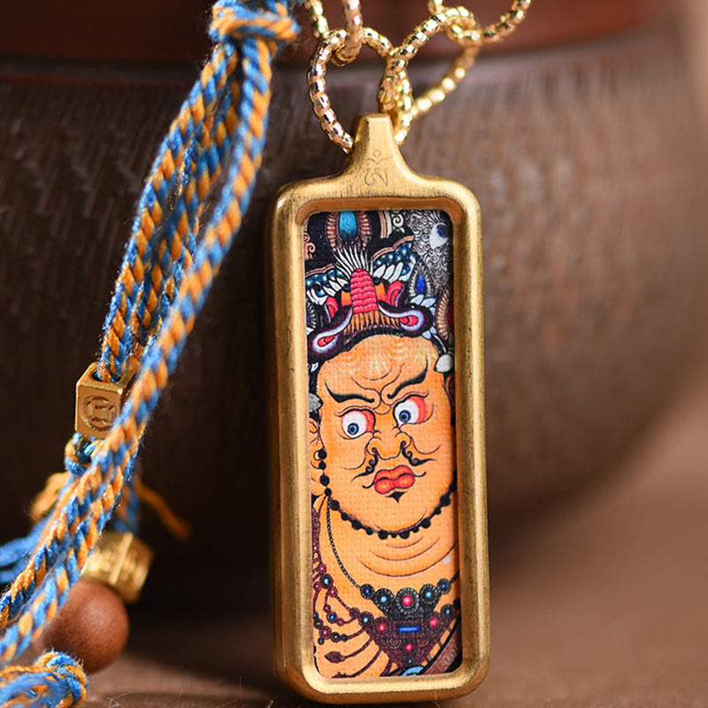 Titanium Steel Necklace with Five Gods of Wealth Pendant