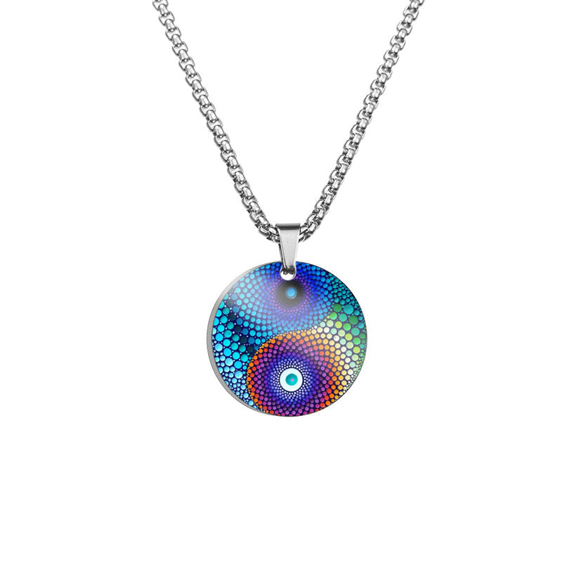 Titanium Steel Yin Yang Koi Fish Harmony Necklace