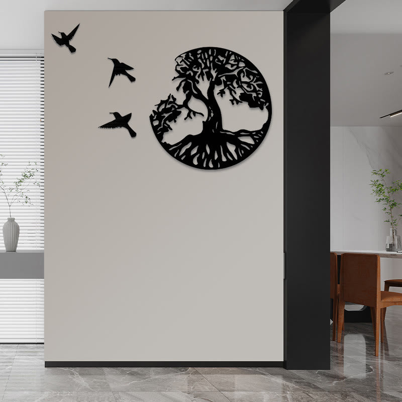 Tree of Life Wall Art | Metal Birds Mandala Decor 50cm