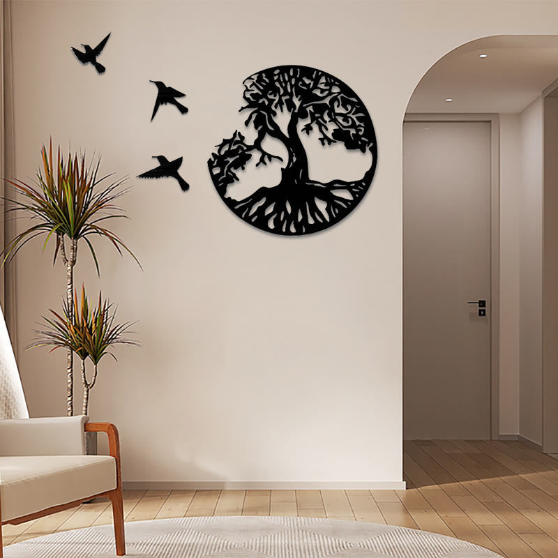 Tree of Life Wall Art | Metal Birds Mandala Decor 50cm