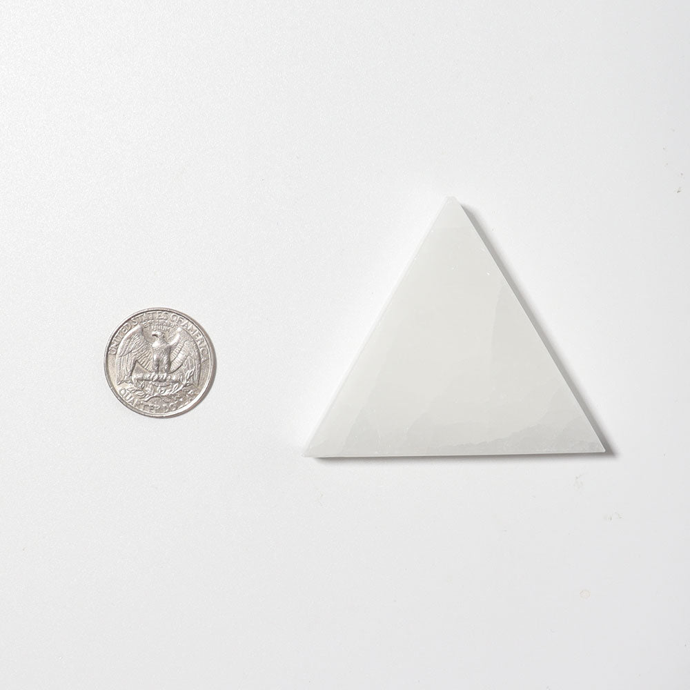 Triangle Selenite Crystal Charging Plate 2.75in for Energy Cleansing
