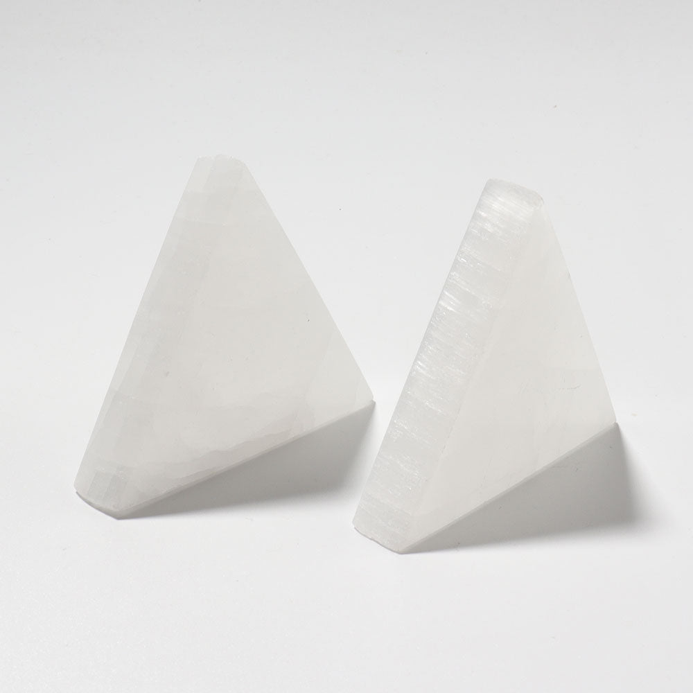 Triangle Selenite Crystal Charging Plate 2.75in for Energy Cleansing