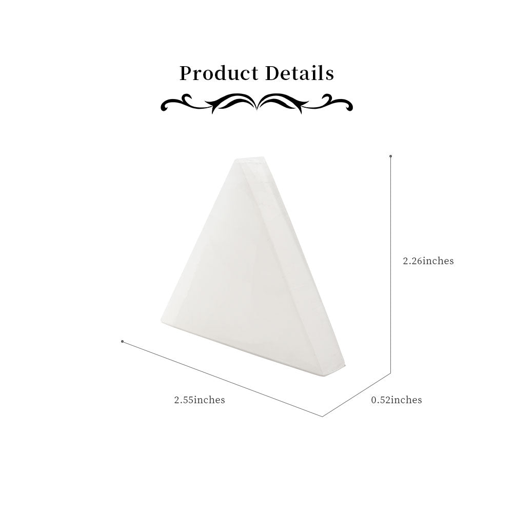 Triangle Selenite Crystal Charging Plate 2.75in for Energy Cleansing
