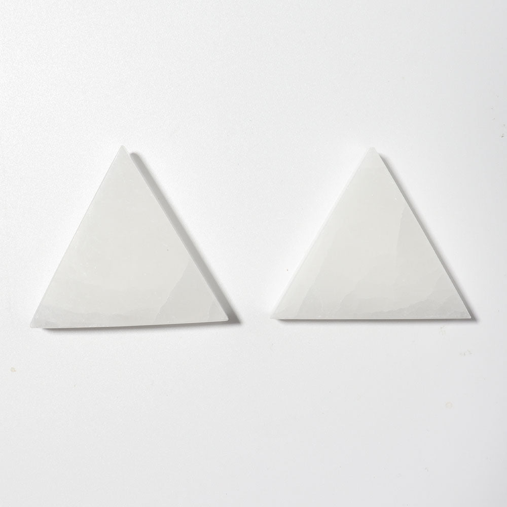 Triangle Selenite Crystal Charging Plate 2.75in for Energy Cleansing