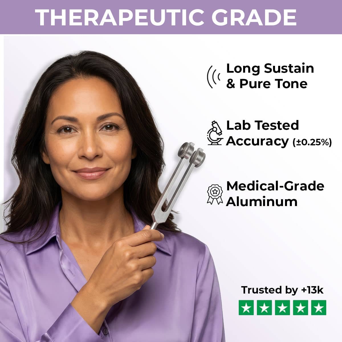 5pc Tuning Fork Set for Healing & Manifestation, 528 Hz & More - Premium Quality