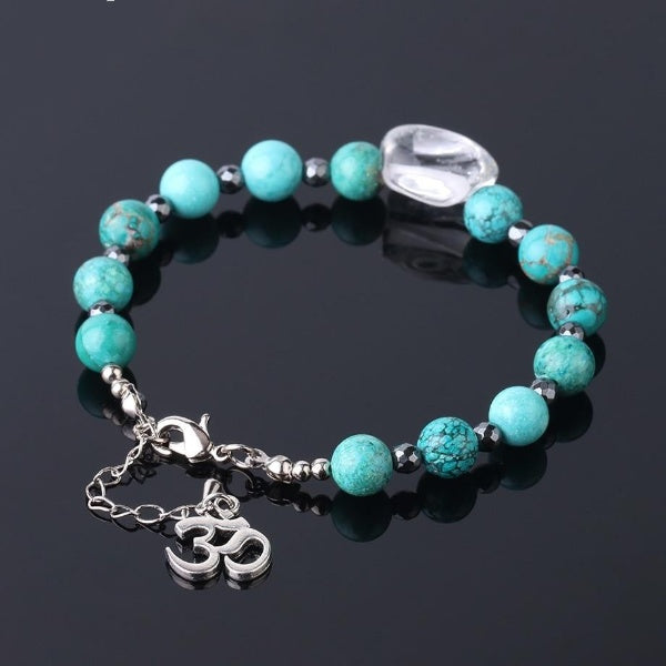 Turquoise Om Bracelet - Wisdom and Protection