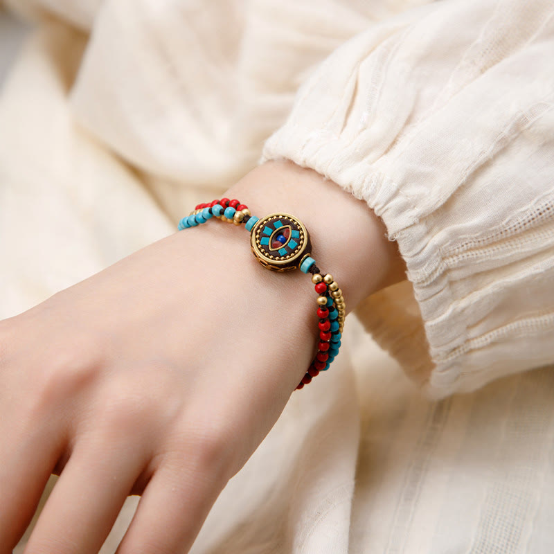 Turquoise Om Mani Padme Hum Protection Bracelet