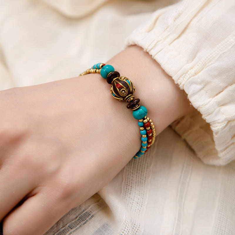 Turquoise Om Mani Padme Hum Protection Bracelet