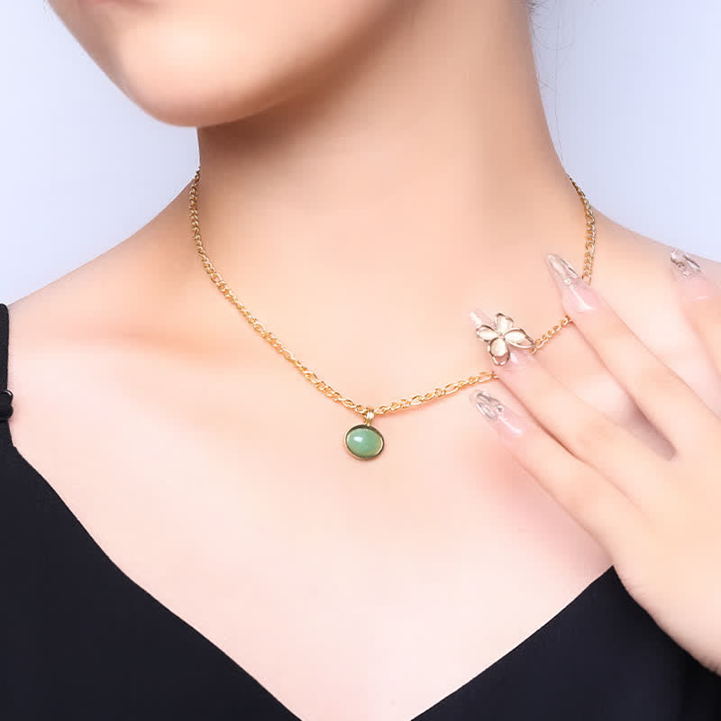 Turquoise Oval Strength Necklace Pendant in Titanium Steel