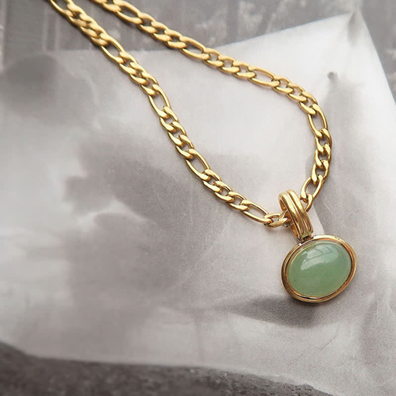 Turquoise Oval Strength Necklace Pendant in Titanium Steel