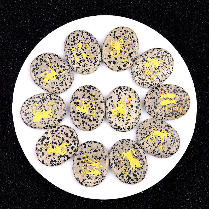 Twelve Constellation Crystal Palm Stones Set