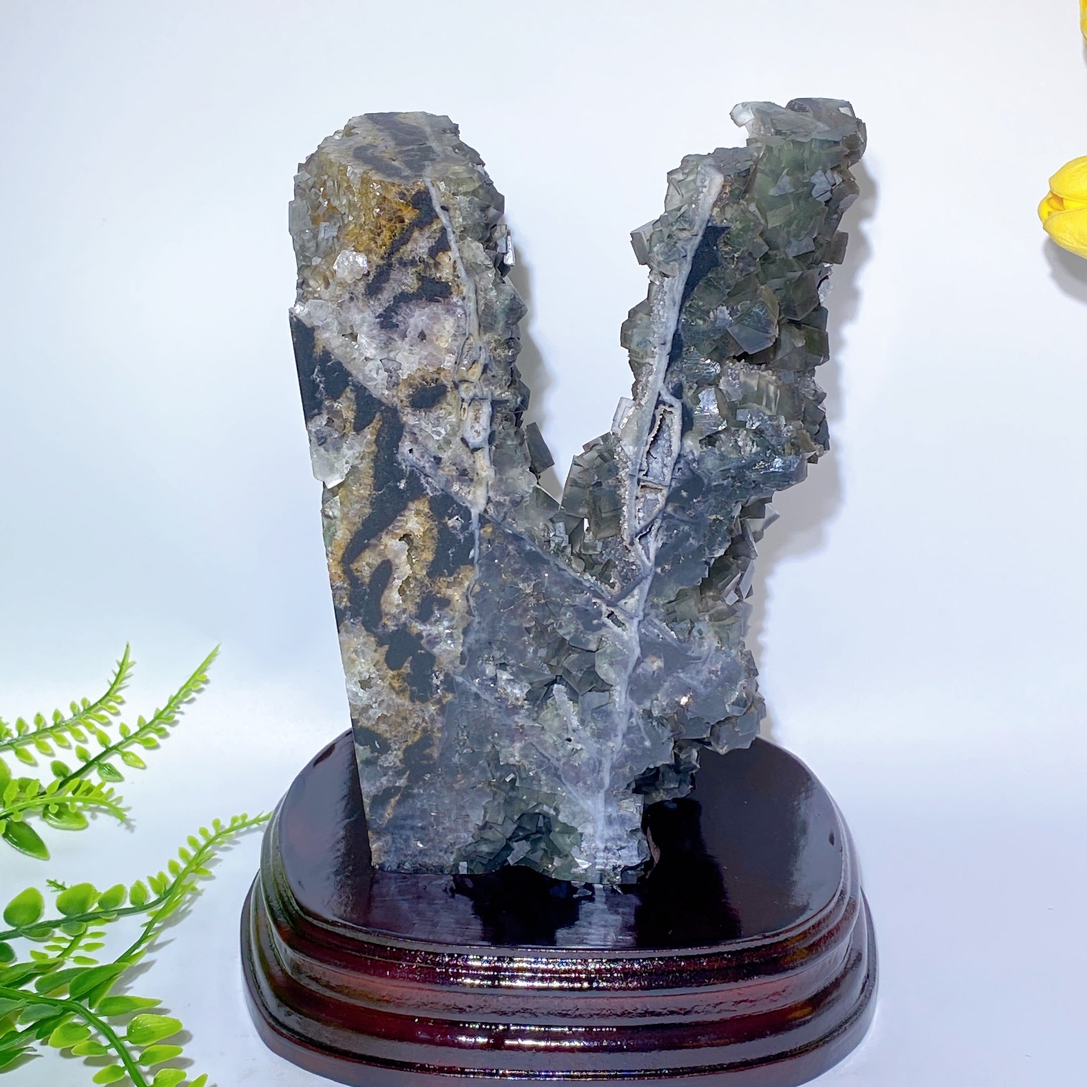 Unique 20cm Sphalerite & Fluorite Crystal Specimen Healing