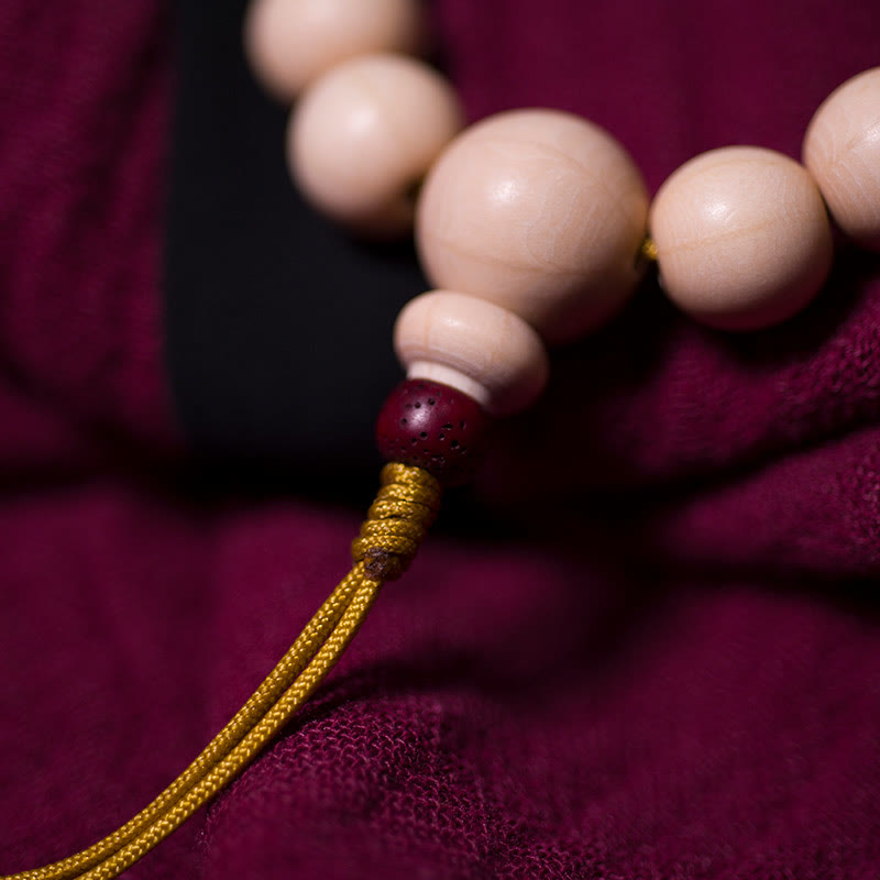 Unisex Abelia Biflora Wood Wrist Mala Bracelet 10mm