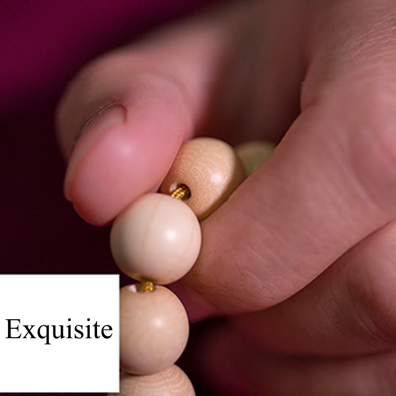 Unisex Abelia Biflora Wood Wrist Mala Bracelet 10mm