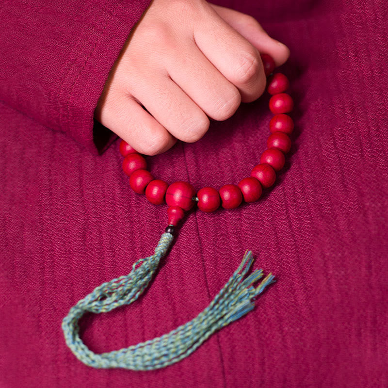 Unisex Abelia Biflora Wood Wrist Mala for Protection & Blessing