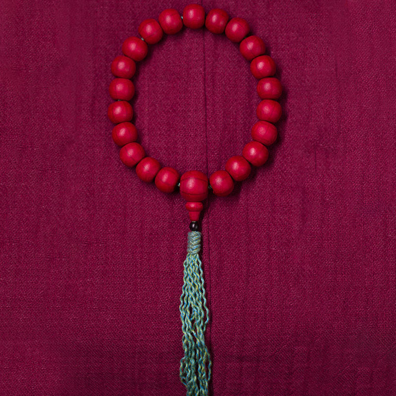 Unisex Abelia Biflora Wood Wrist Mala for Protection & Blessing