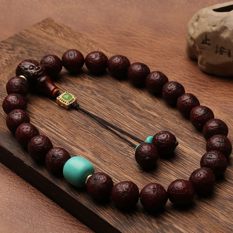 Unisex Bodhi Seed Tibetan Wrist Mala | Luck & Wealth Charm