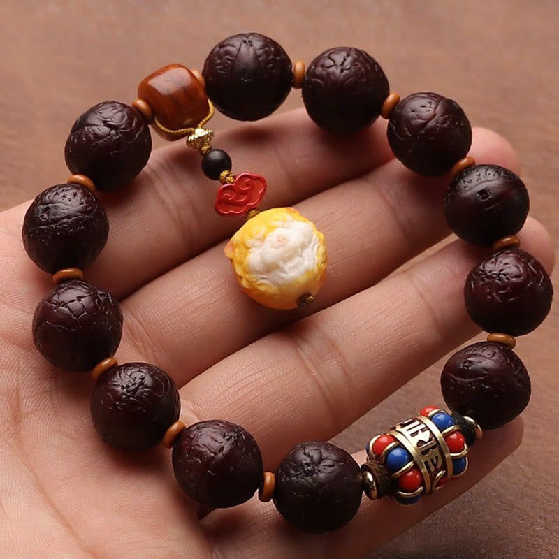 Unisex Bodhi Seed Tibetan Wrist Mala | Luck & Wealth Charm