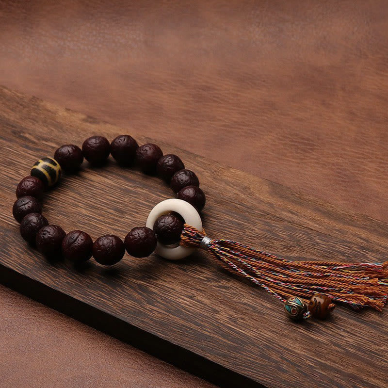 Unisex Bodhi Seed Tibetan Wrist Mala | Luck & Wealth Charm