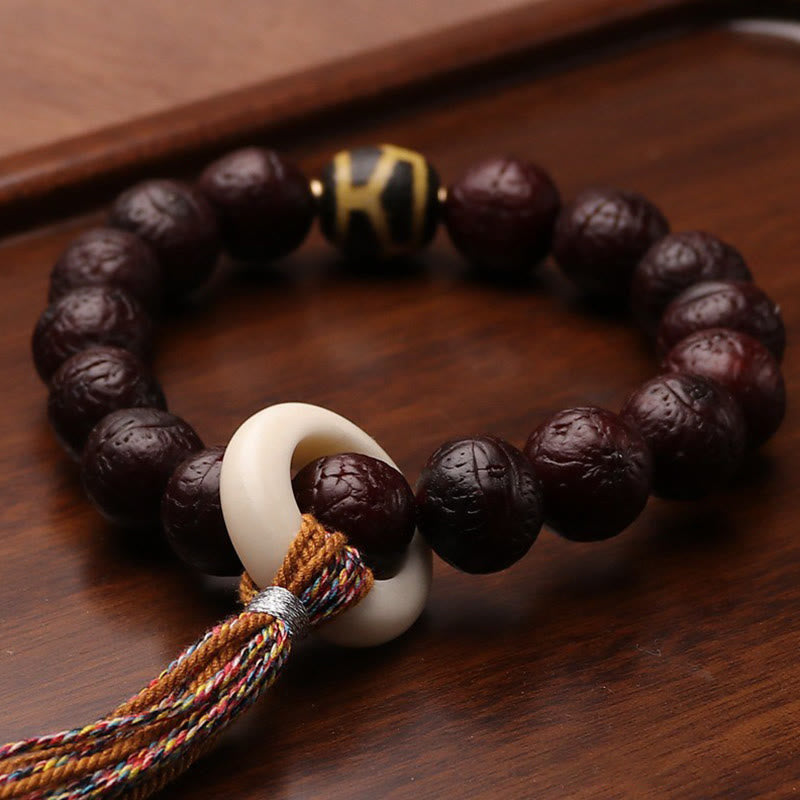 Unisex Bodhi Seed Tibetan Wrist Mala | Luck & Wealth Charm