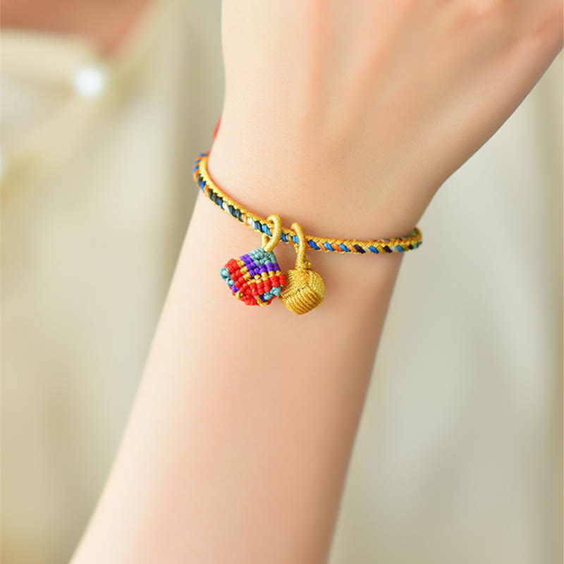 Unisex Colorful Red String Charm Bracelet for Luck & Protection