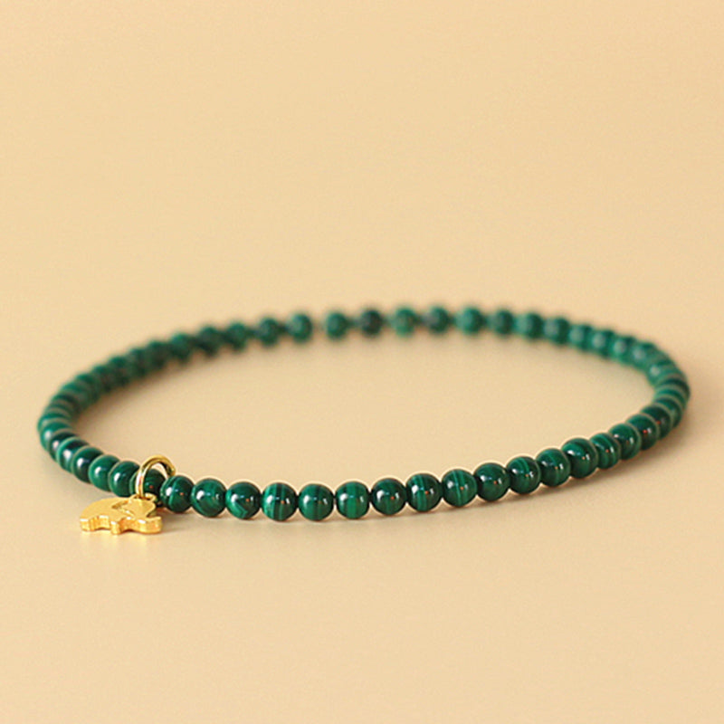Unisex Malachite Elephant Anti-Anxiety Bracelet 14cm-17cm