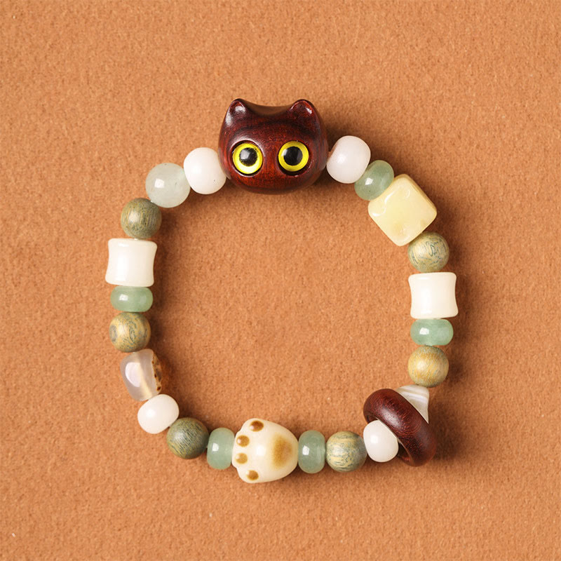Unisex Peace Bracelet with Bodhi Seed, Green Sandalwood & Green Aventurine