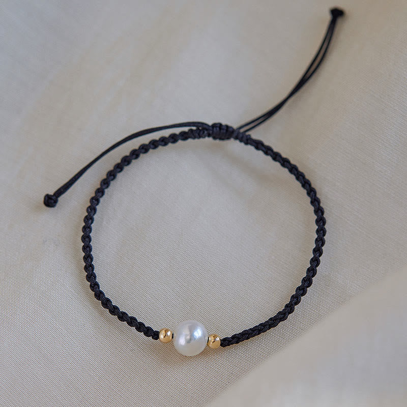 Unisex Pearl Bead Luck Bracelet on Red String 6mm Beads