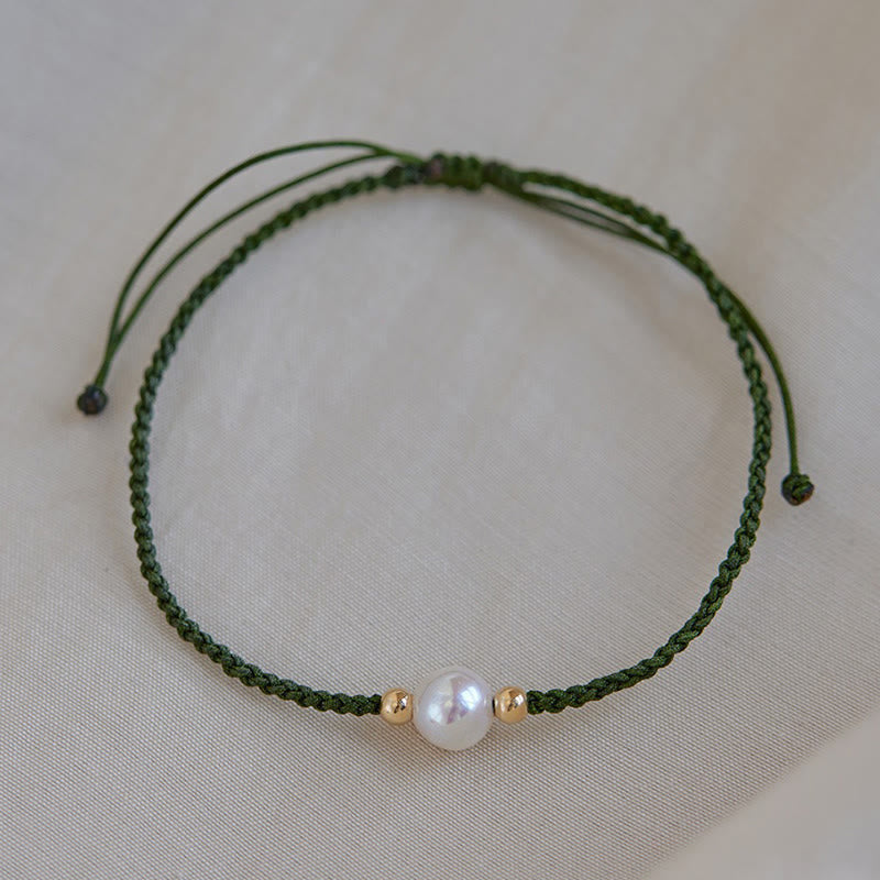Unisex Pearl Bead Luck Bracelet on Red String 6mm Beads