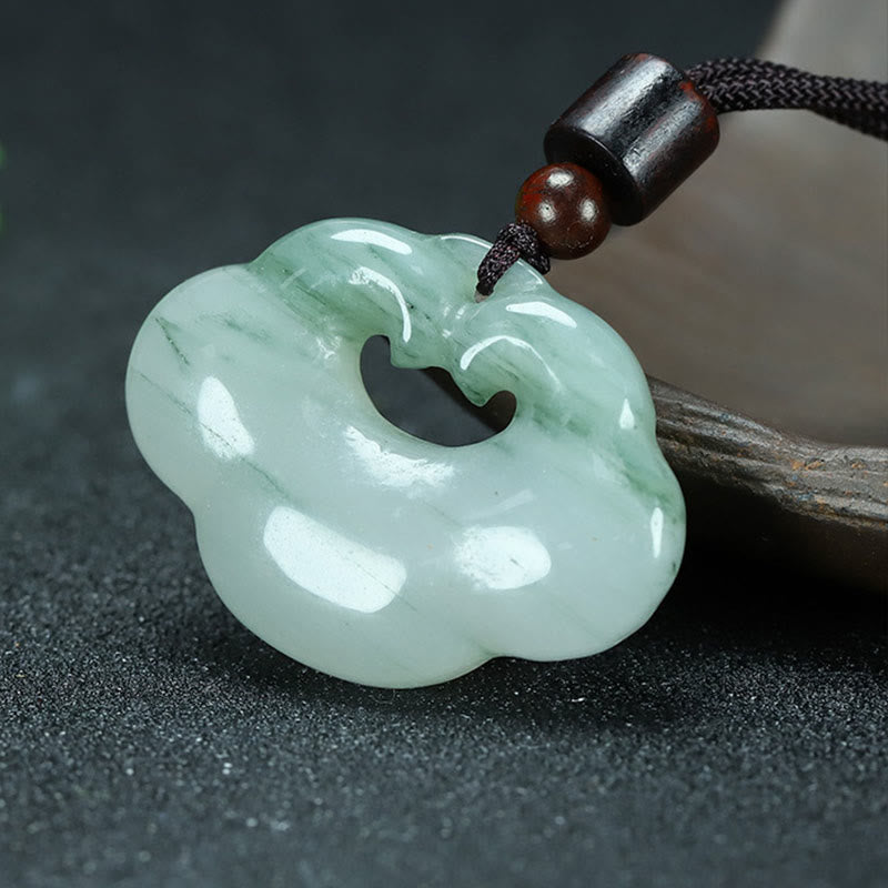 Unisex Tianshan Jade Chinese Lock Abundance Necklace